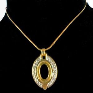 🌟 Necklace Silver Tone Gold Plated Cut Out Pendant